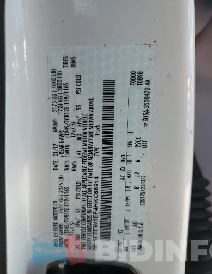 1FTEW1EF4HKC68914 Photo# 12