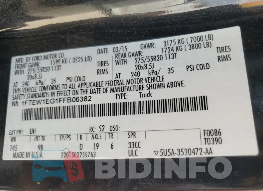 1FTEW1EG1FFB06382 Photo# 12