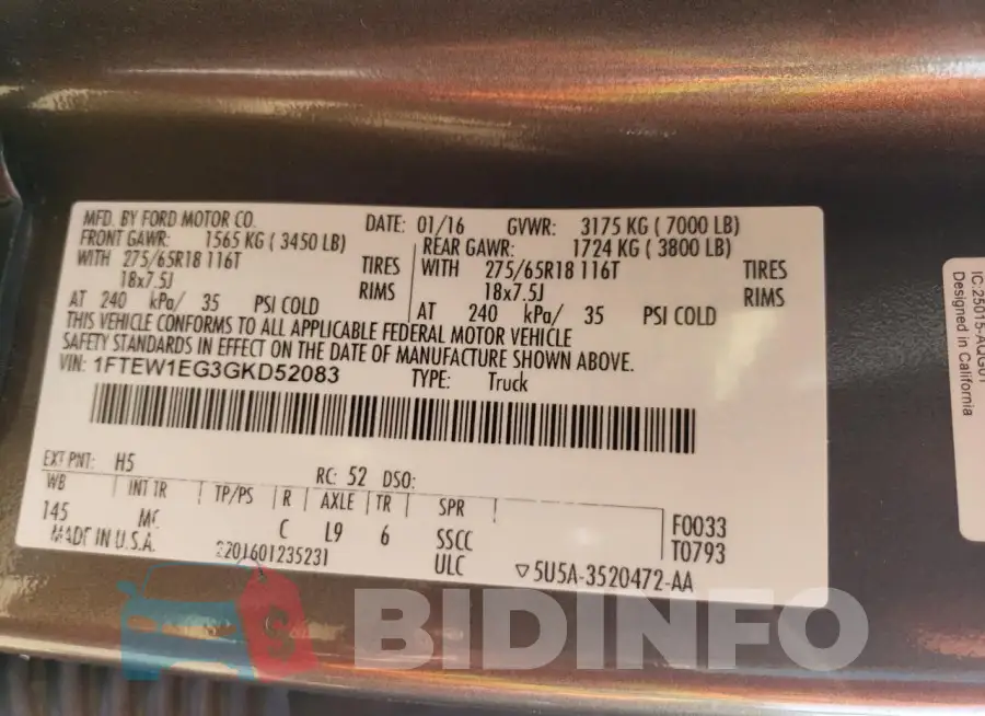 1FTEW1EG3GKD52083 Photo# 13
