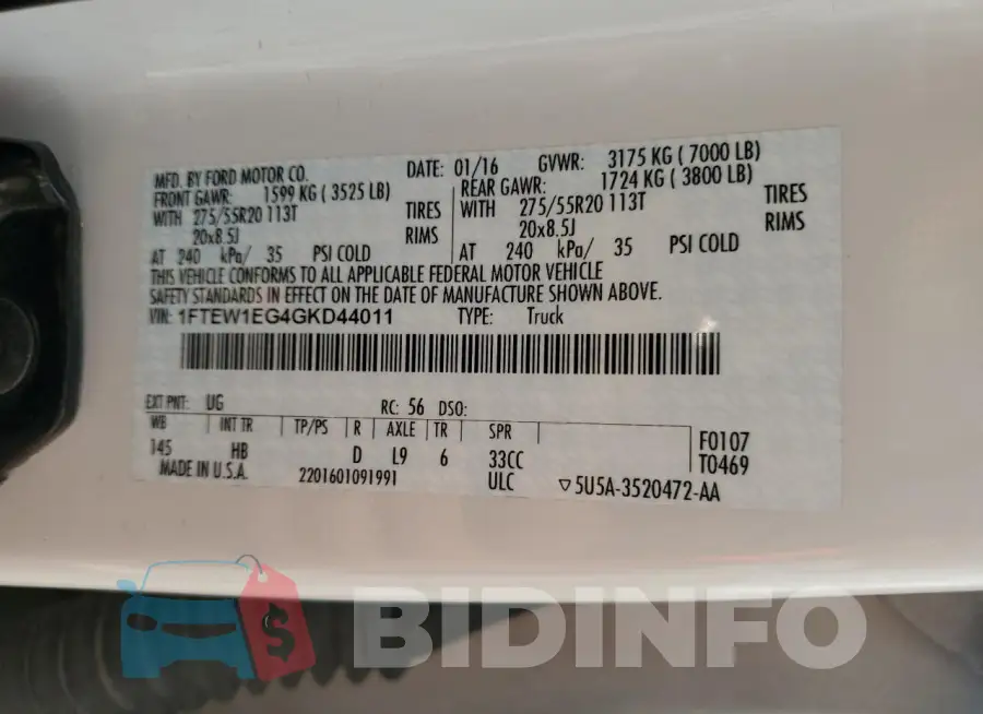 1FTEW1EG4GKD44011 Photo# 12