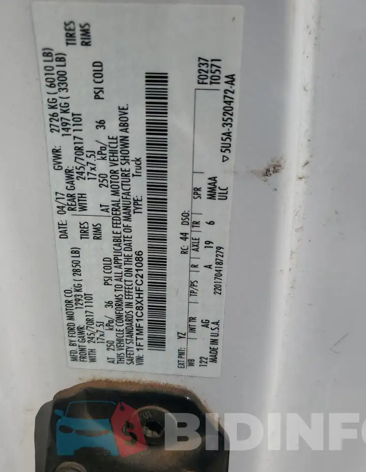 1FTMF1C8XHFC21086 Photo# 12