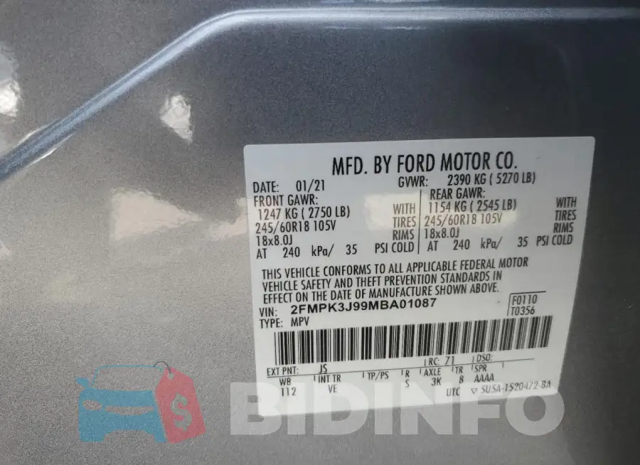2FMPK3J99MBA01087 Photo# 13