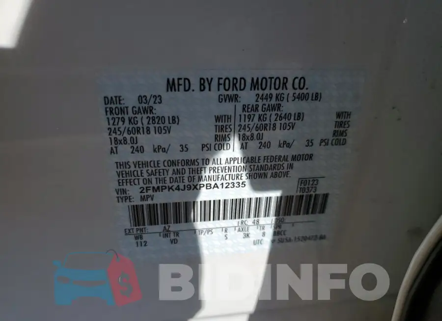 2FMPK4J9XPBA12335 Photo# 14