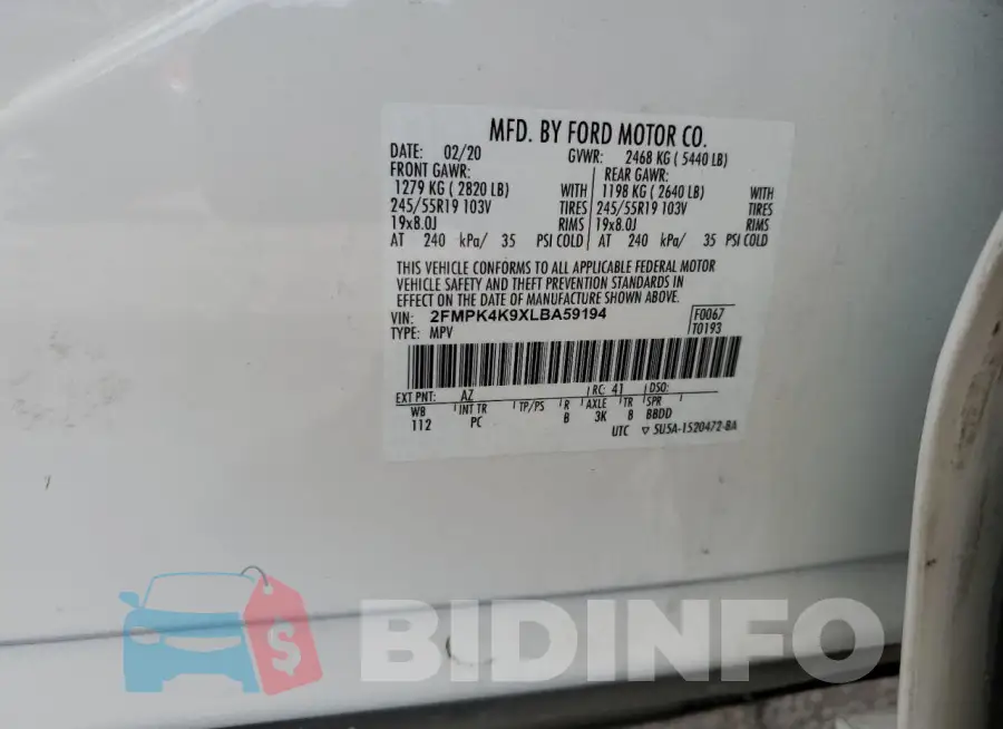 2FMPK4K9XLBA59194 Photo# 13