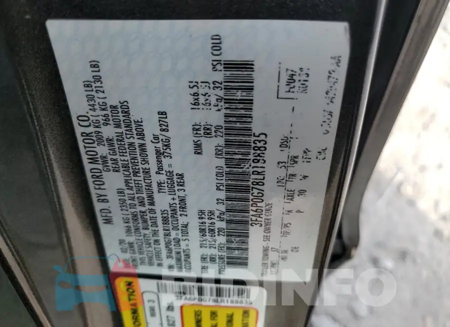 3FA6P0G78LR188835 Photo# 12