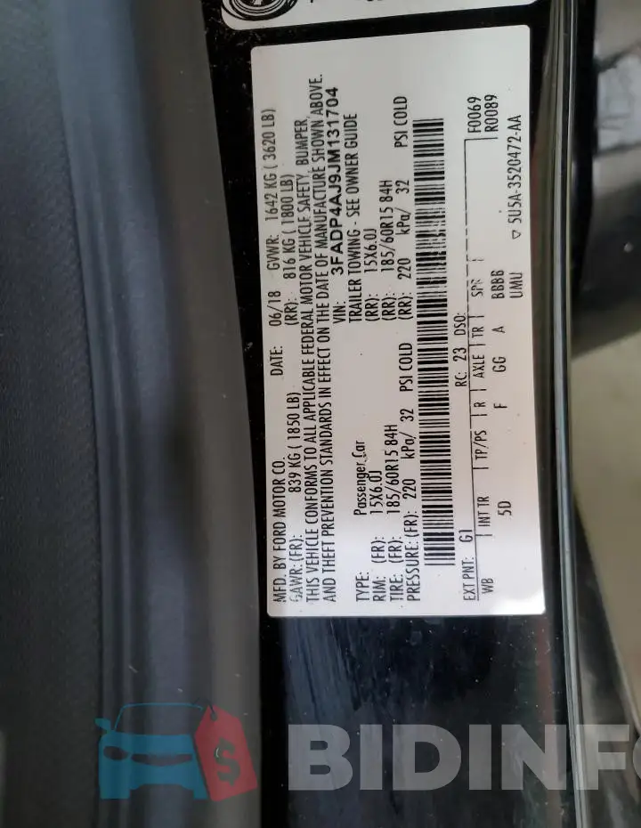 3FADP4AJ9JM131704 Photo# 12