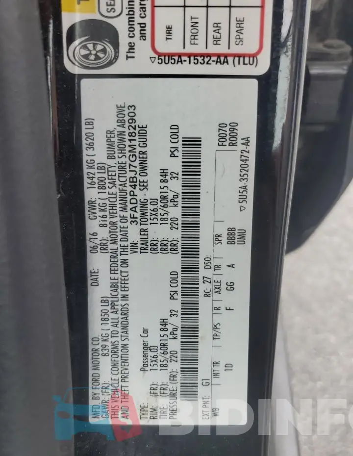 3FADP4BJ7GM182903 Photo# 12