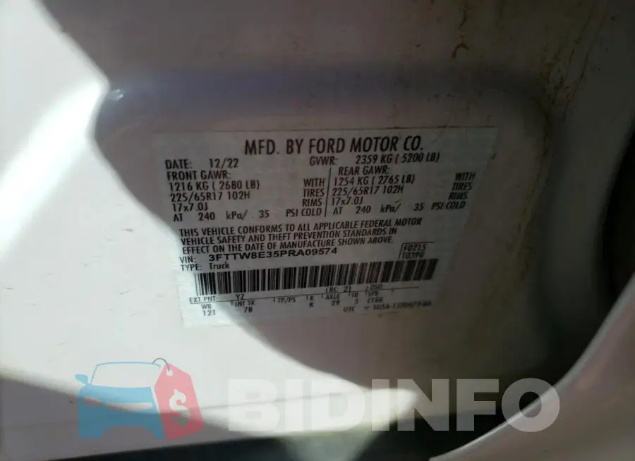 3FTTW8E35PRA09574 Photo# 13