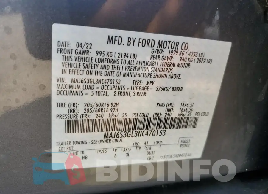 MAJ6S3GL3NC470153 Photo# 12