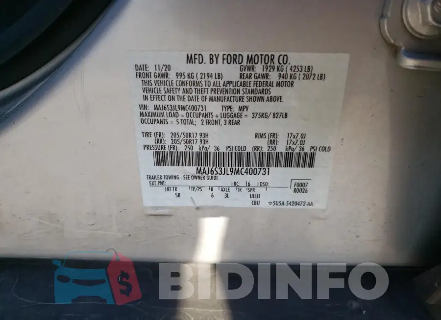 MAJ6S3JL9MC400731 Photo# 13