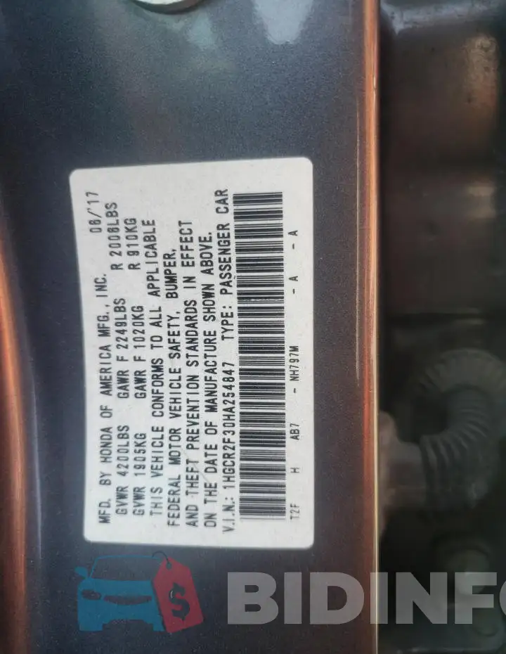 1HGCR2F30HA254847 Photo# 12
