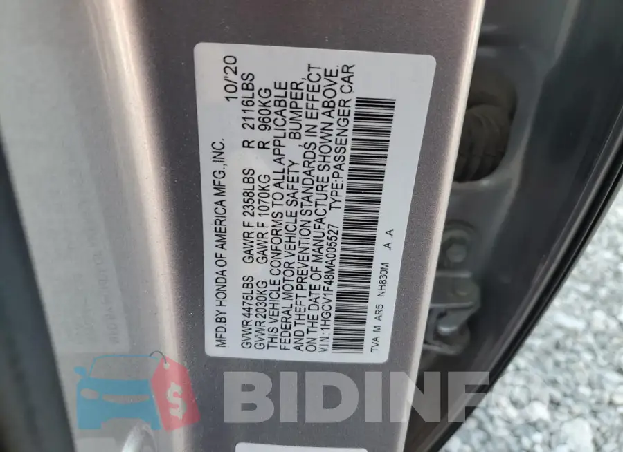 1HGCV1F48MA005527 Photo# 13