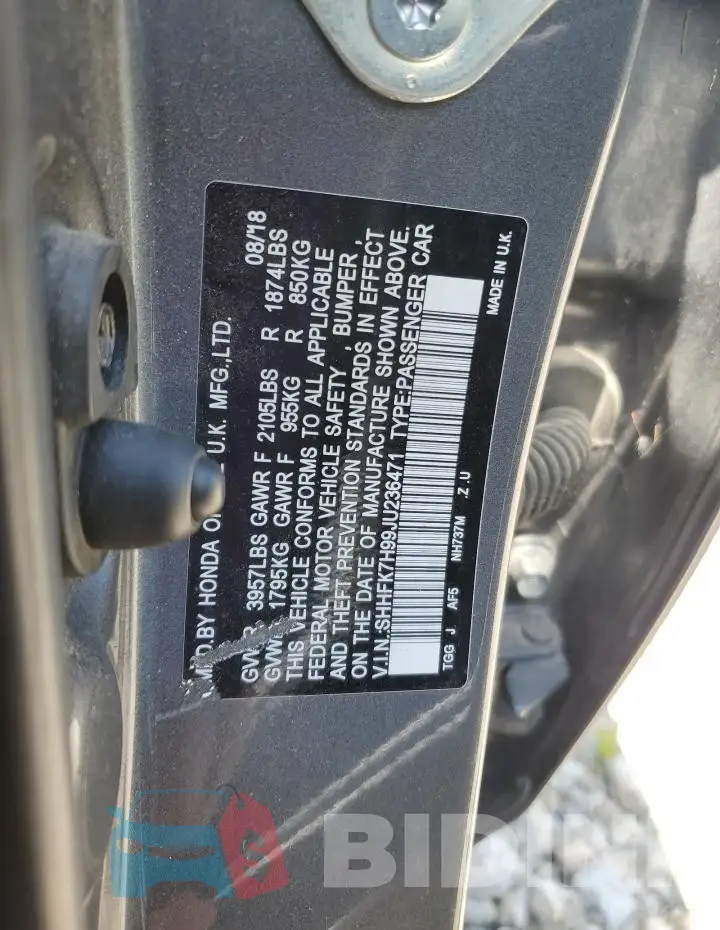 SHHFK7H99JU236471 Photo# 12