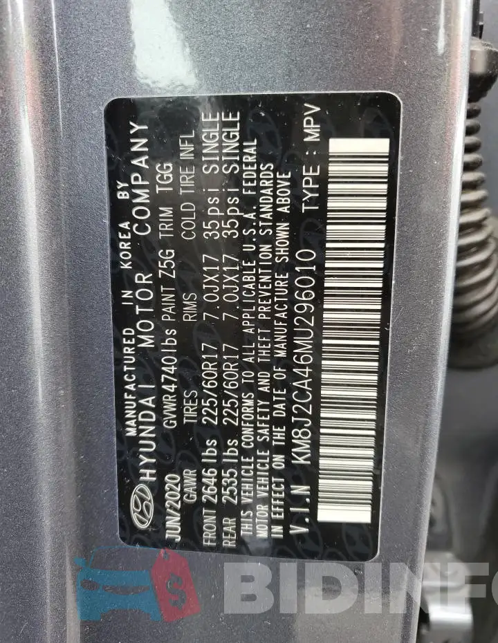 KM8J2CA46MU296010 Photo# 13