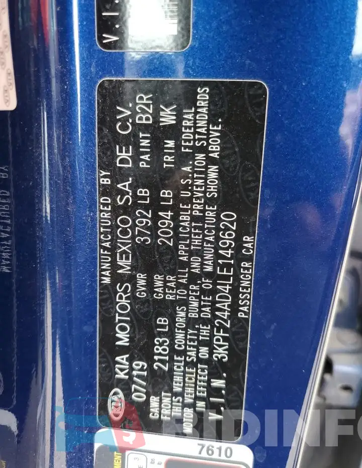 3KPF24AD4LE149620 Photo# 13
