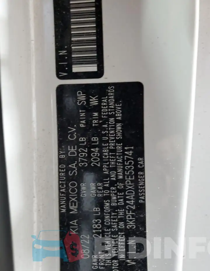 3KPF24ADXPE535741 Photo# 12