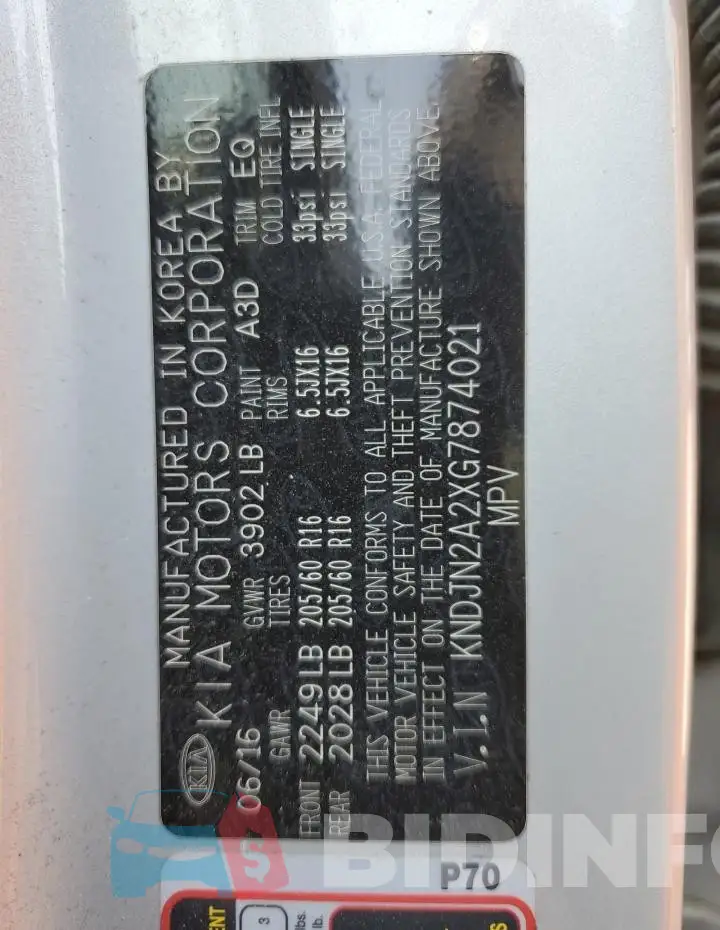 KNDJN2A2XG7874021 Photo# 12