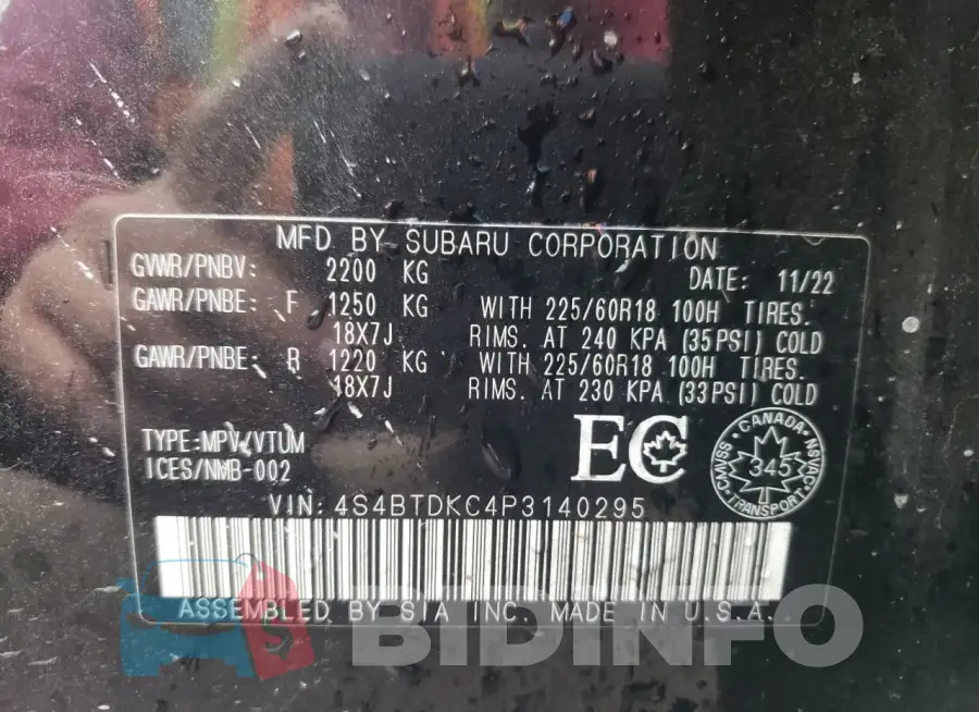 4S4BTDKC4P3140295 Photo# 14