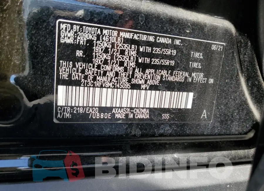 2T3C1RFV8MC145095 Photo# 13
