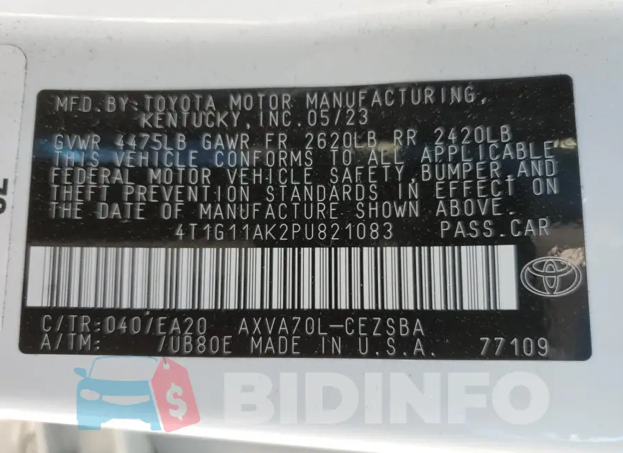 4T1G11AK2PU821083 Photo# 12