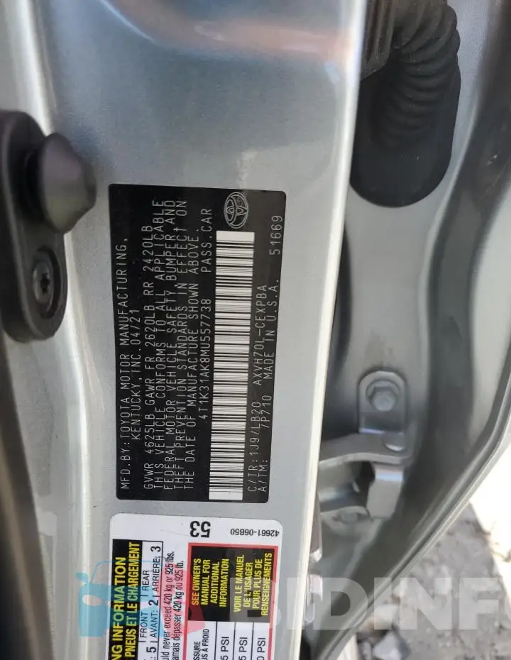 4T1K31AK8MU557738 Photo# 12