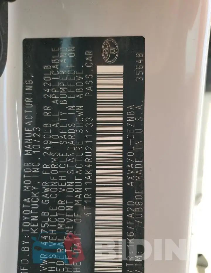 4T1R11AK4RU211133 Photo# 12