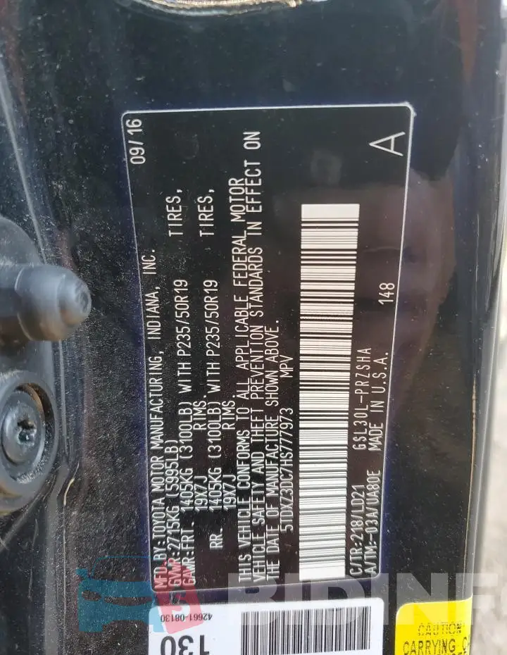 5TDXZ3DC7HS777973 Photo# 13