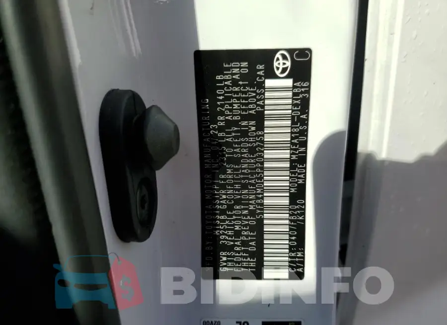 5YFB4MDE5PP032758 Photo# 12