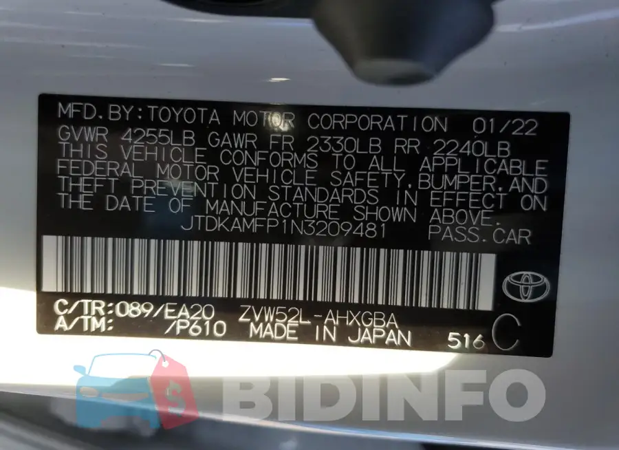 JTDKAMFP1N3209481 Photo# 12
