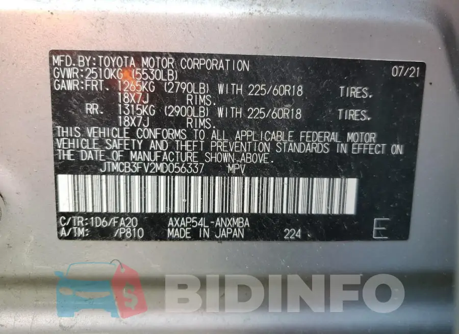 JTMCB3FV2MD056337 Photo# 14