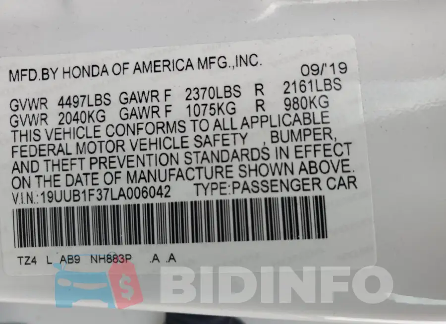 19UUB1F37LA006042 Photo# 12