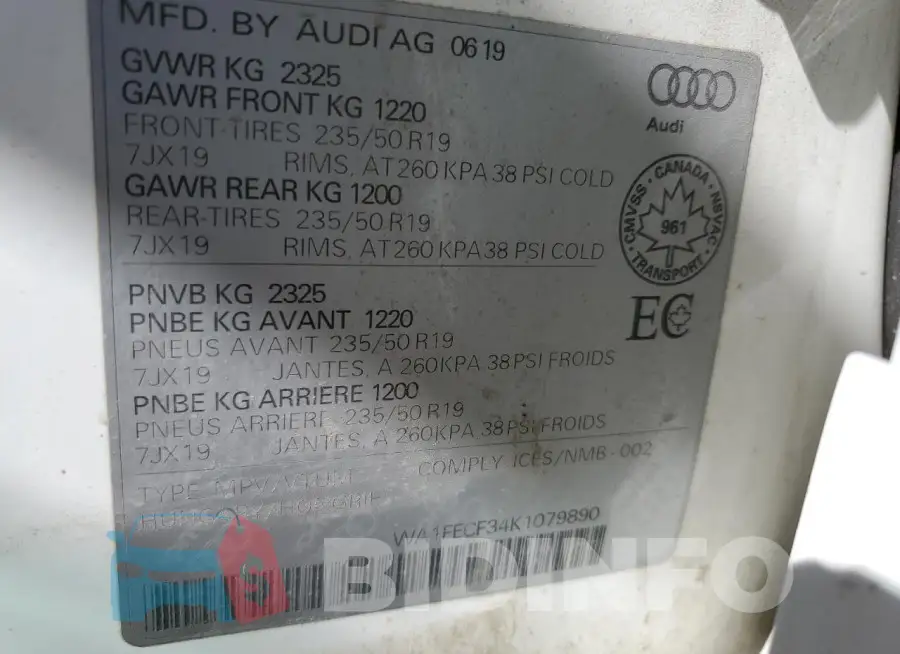 WA1FECF34K1079890 Photo# 13