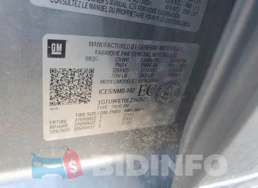 1GTU9FET0LZ362617 Photo# 13