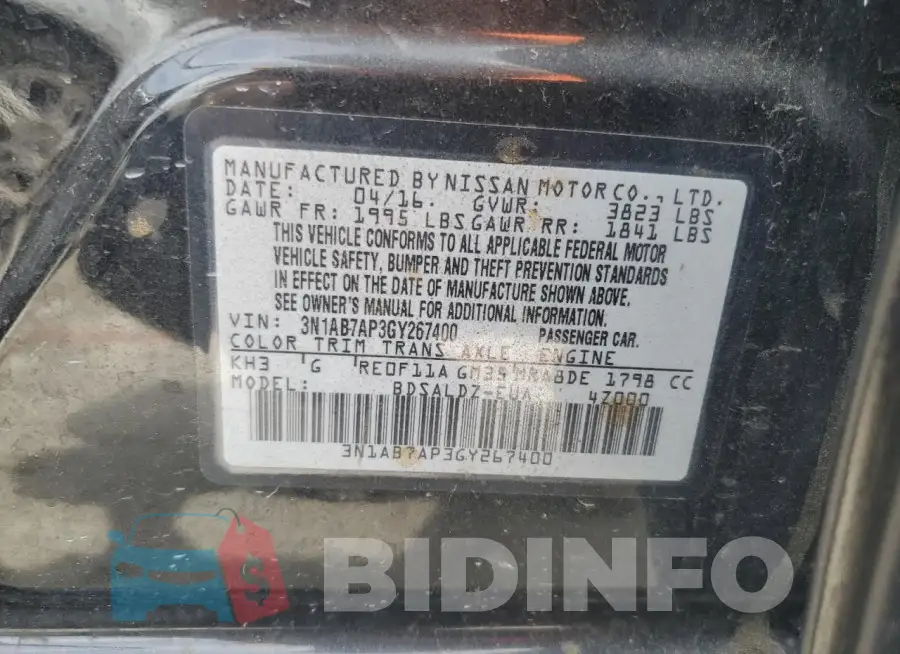 3N1AB7AP3GY267400 Photo# 12