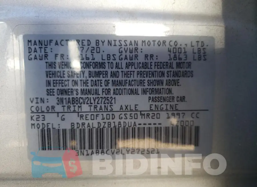 3N1AB8CV2LY272521 Photo# 12