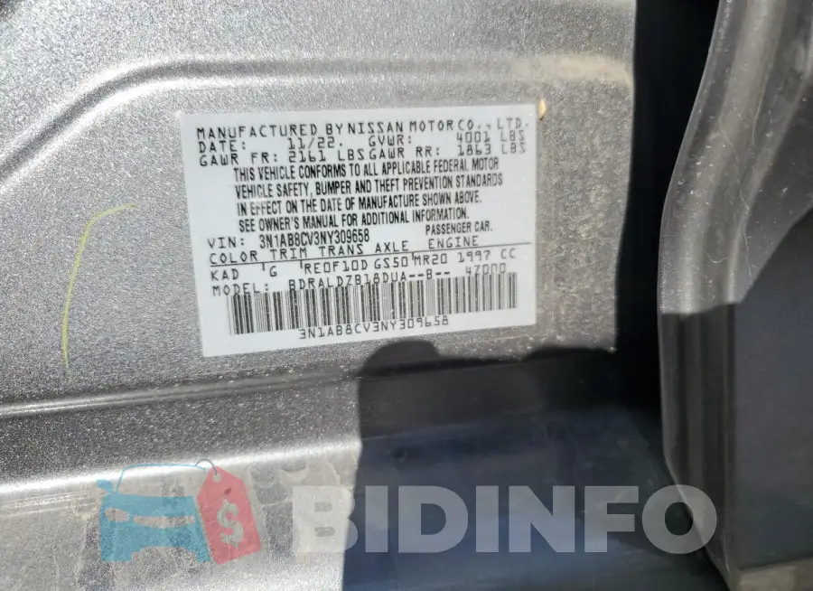 3N1AB8CV3NY309658 Photo# 12
