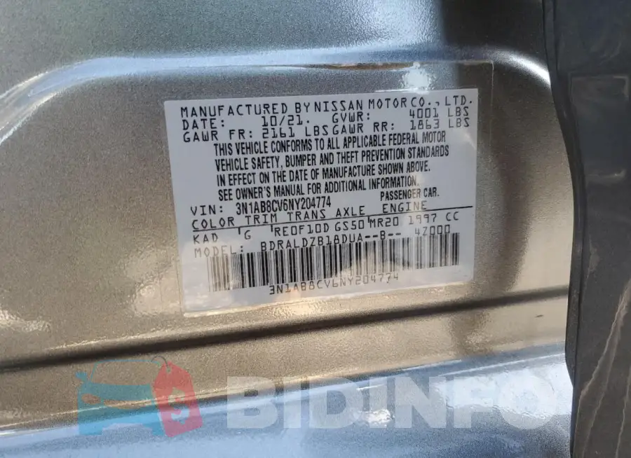 3N1AB8CV6NY204774 Photo# 12