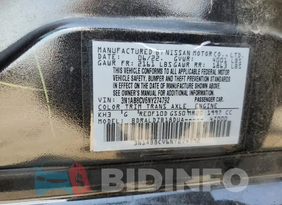3N1AB8CV6NY274792 Photo# 12