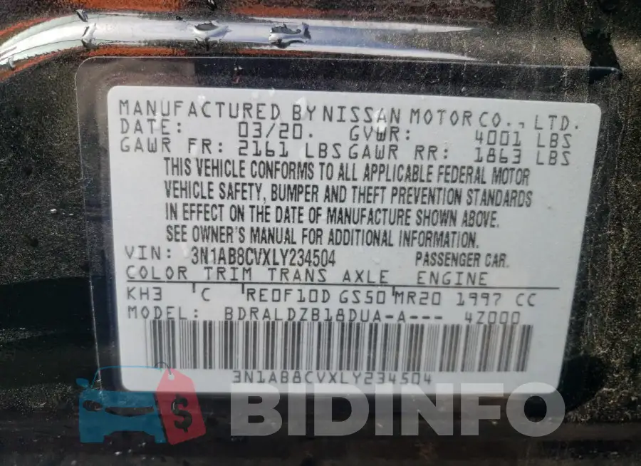 3N1AB8CVXLY234504 Photo# 12