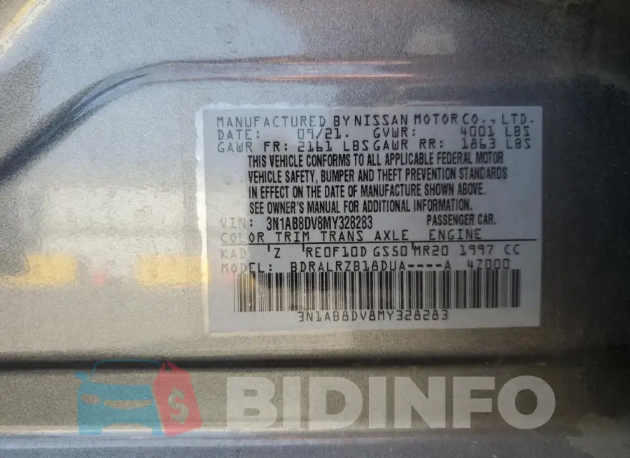 3N1AB8DV8MY328283 Photo# 13