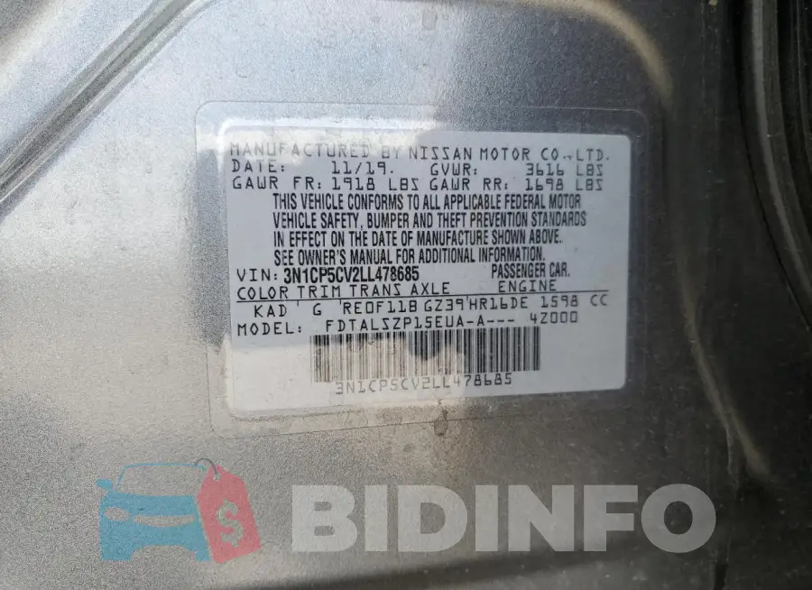 3N1CP5CV2LL478685 Photo# 14