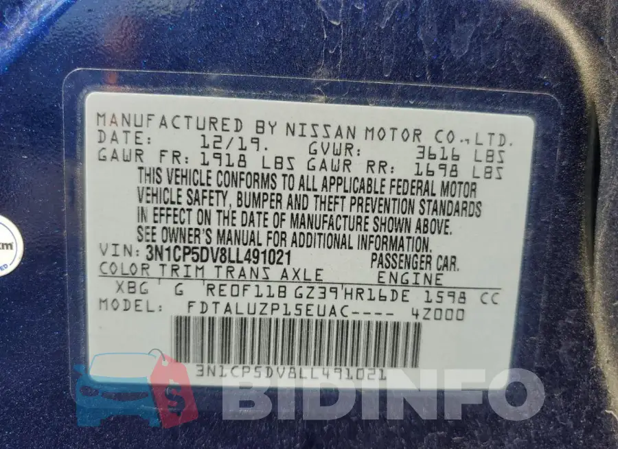 3N1CP5DV8LL491021 Photo# 12