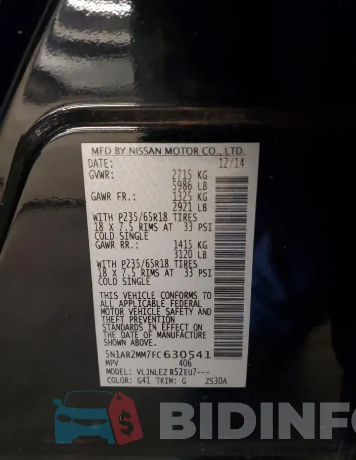 5N1AR2MM7FC630541 Photo# 13