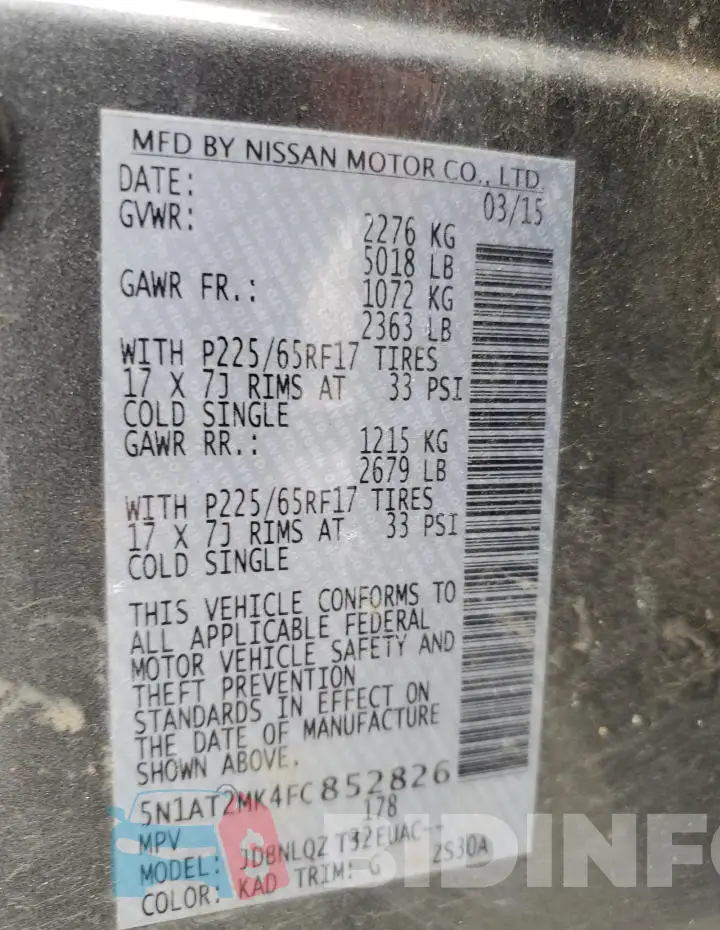 5N1AT2MK4FC852826 Photo# 12