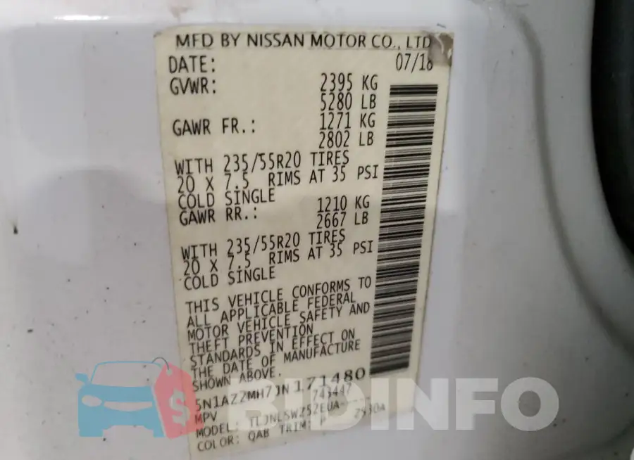 5N1AZ2MH7JN171480 Photo# 14