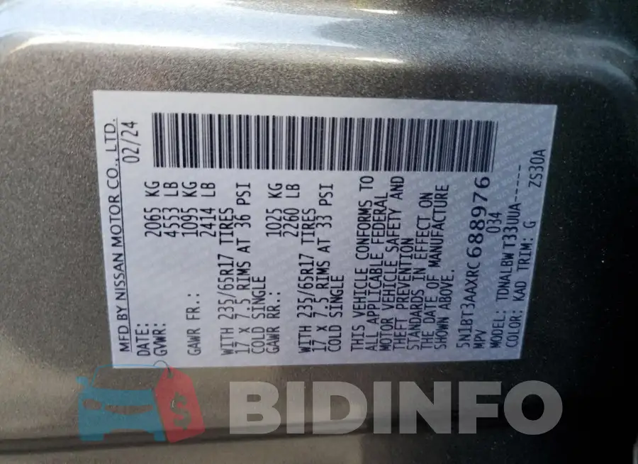 5N1BT3AAXRC688976 Photo# 14