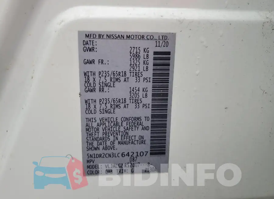 5N1DR2CN3LC642107 Photo# 14