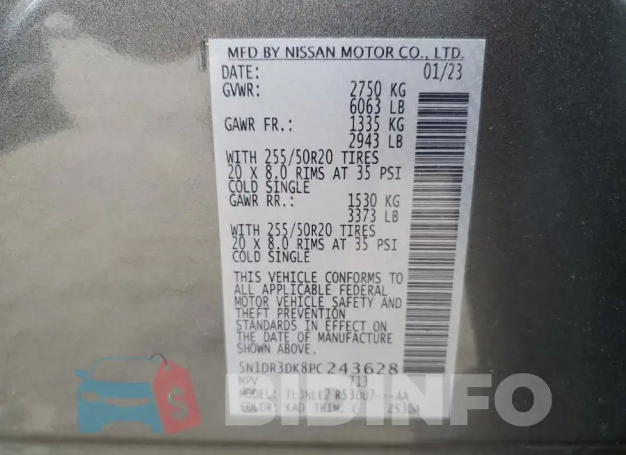 5N1DR3DK8PC243628 Photo# 13
