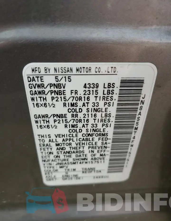 JN8AS5MT4FW157511 Photo# 13