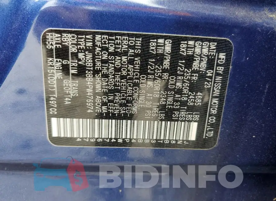 JN8BT3BB4PW476974 Photo# 14